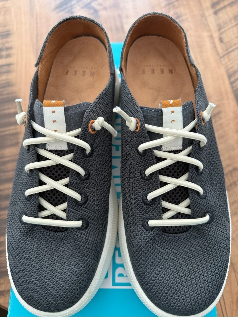 Reef Women's Charcoal Knit Sneakers with White Laces - Picture 1 of 6